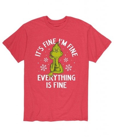 Men's Dr. Seuss The Grinch It's Fine T-shirt Red $19.24 T-Shirts