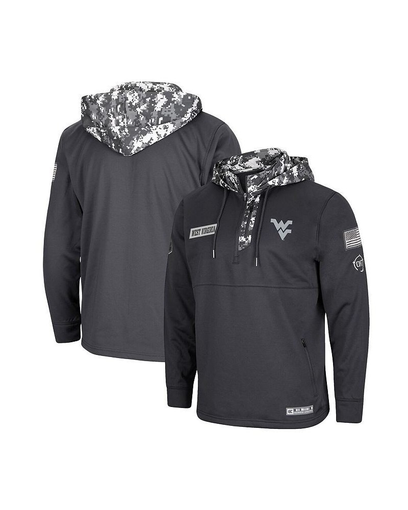 Men's Charcoal West Virginia Mountaineers OHT Military-Inspired Appreciation Digital Camo Quarter-Zip Hoodie $37.40 Sweatshirt