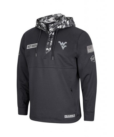 Men's Charcoal West Virginia Mountaineers OHT Military-Inspired Appreciation Digital Camo Quarter-Zip Hoodie $37.40 Sweatshirt