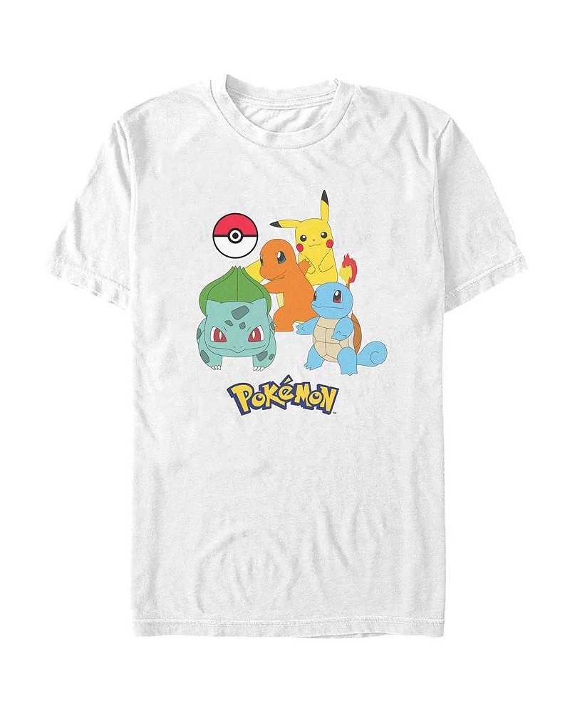 Men's Pokeball Group Short Sleeve T-shirt White $19.24 T-Shirts