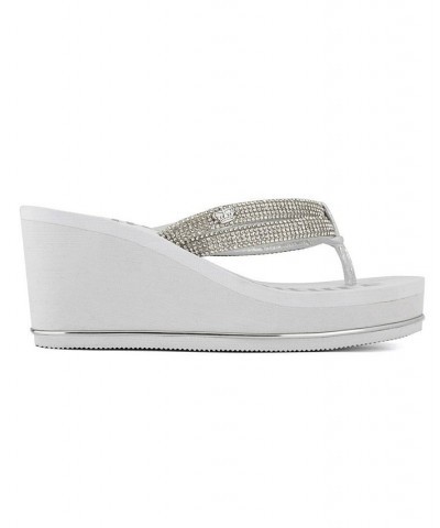 Women's Unwind Wedge Sandal White $30.00 Shoes