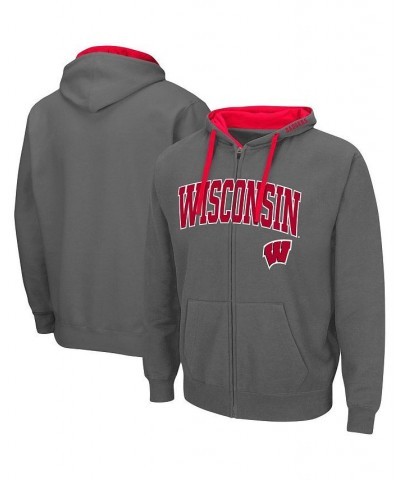 Men's Charcoal Wisconsin Badgers Big and Tall Full-Zip Hoodie $28.00 Sweatshirt