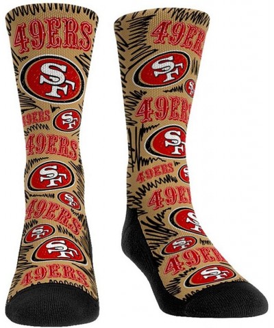 Men's San Francisco 49Ers Logo Sketch Multi Crew Socks $16.79 Socks