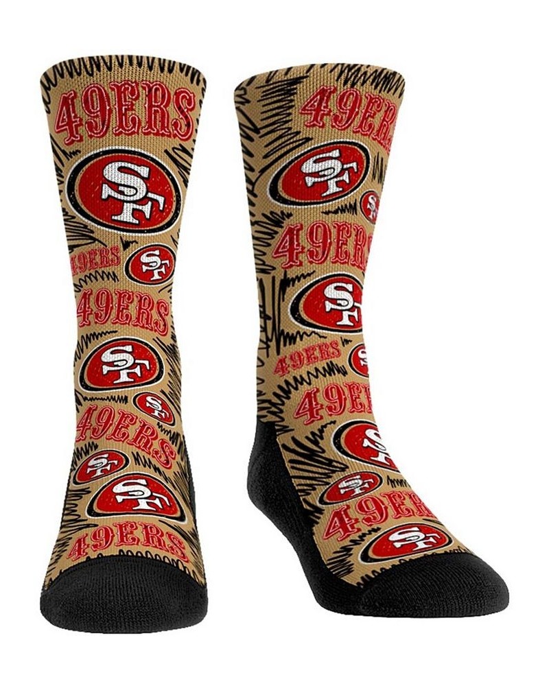 Men's San Francisco 49Ers Logo Sketch Multi Crew Socks $16.79 Socks