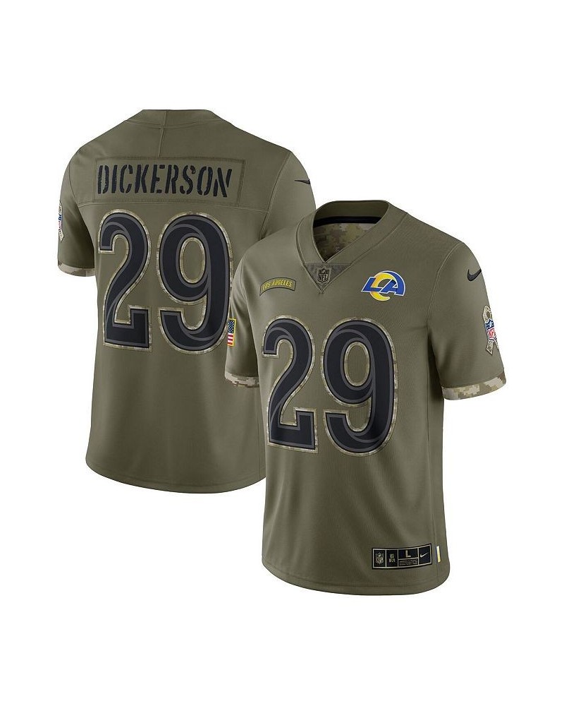 Men's Eric Dickerson Olive Los Angeles Rams 2022 Salute To Service Retired Player Limited Jersey $72.52 Jersey