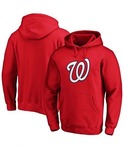 Men's Red Washington Nationals Official Logo Pullover Hoodie $40.79 Sweatshirt