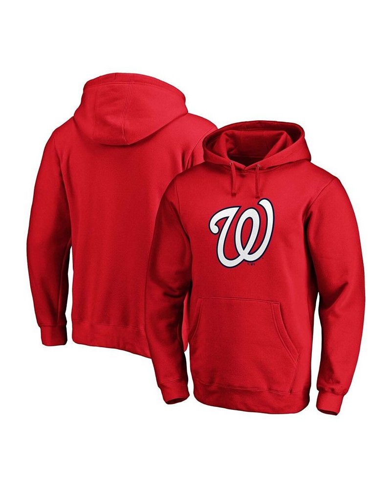 Men's Red Washington Nationals Official Logo Pullover Hoodie $40.79 Sweatshirt