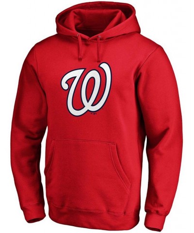 Men's Red Washington Nationals Official Logo Pullover Hoodie $40.79 Sweatshirt