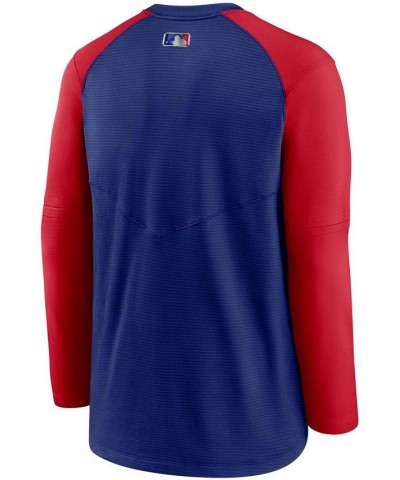 Men's Royal, Red Texas Rangers Authentic Collection Pregame Performance Pullover Sweatshirt $37.79 Sweatshirt