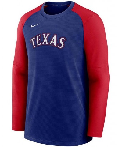 Men's Royal, Red Texas Rangers Authentic Collection Pregame Performance Pullover Sweatshirt $37.79 Sweatshirt