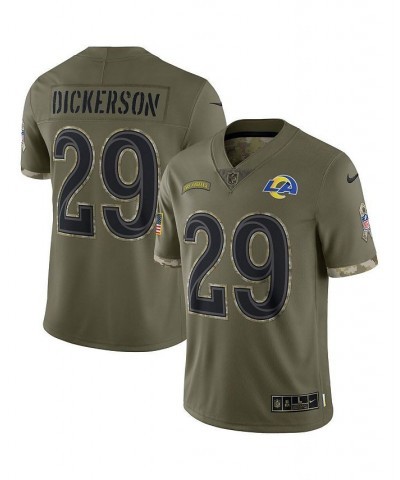 Men's Eric Dickerson Olive Los Angeles Rams 2022 Salute To Service Retired Player Limited Jersey $72.52 Jersey