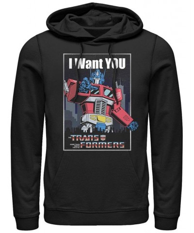 Men's Transformers Generations I Want You Fleece Hoodie Black $28.38 Sweatshirt