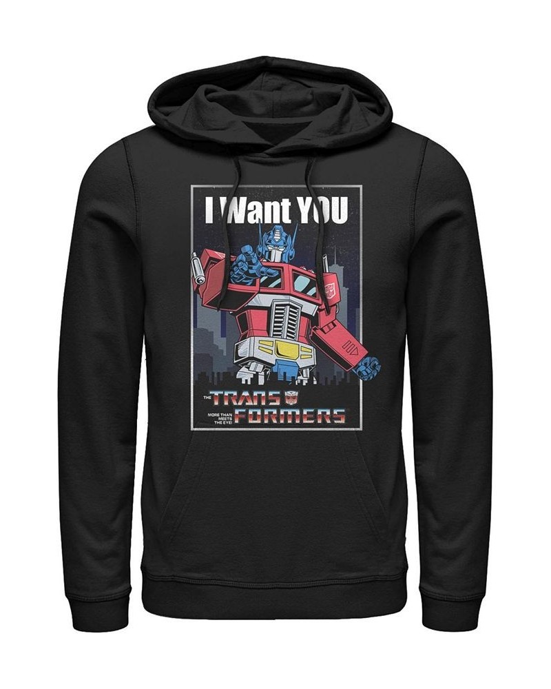 Men's Transformers Generations I Want You Fleece Hoodie Black $28.38 Sweatshirt