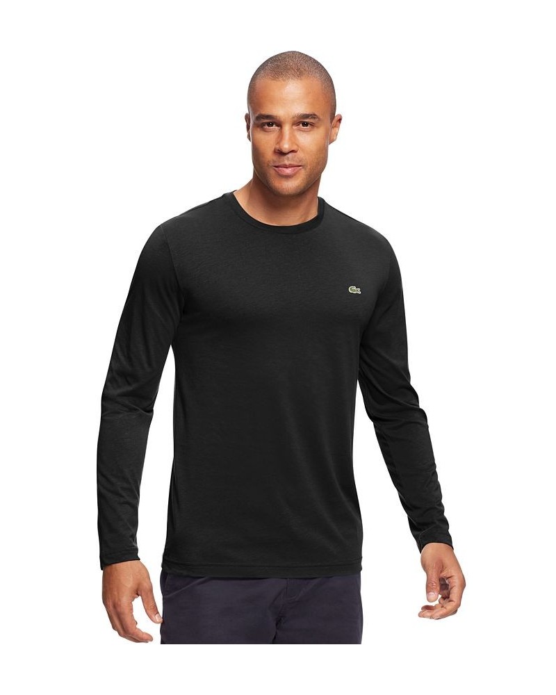 Men's Long Sleeve Crew Neck Jersey T-Shirt Black $43.20 T-Shirts