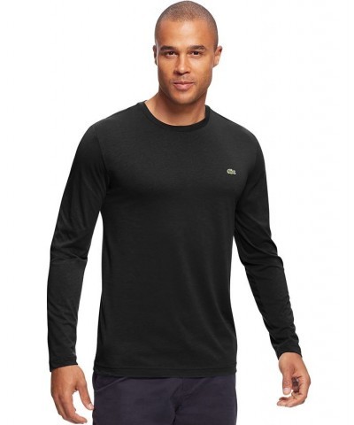 Men's Long Sleeve Crew Neck Jersey T-Shirt Black $43.20 T-Shirts