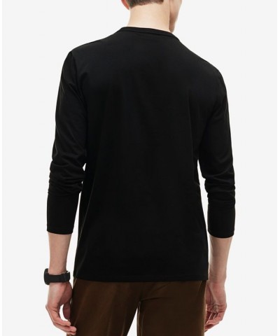 Men's Long Sleeve Crew Neck Jersey T-Shirt Black $43.20 T-Shirts