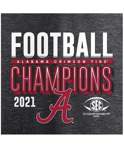 Men's Heathered Charcoal Alabama Crimson Tide 2021 Sec Football Conference Champions Locker Room T-shirt $16.63 T-Shirts