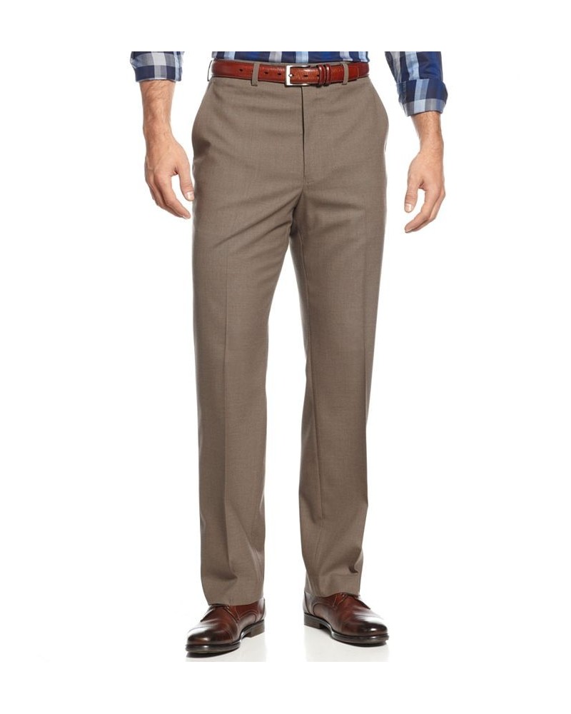 Michael Kors Men's Big and Tall Solid Classic-Fit Stretch Dress Pants Brown $20.99 Pants