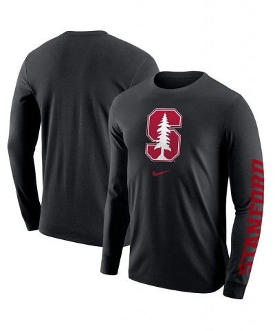 Men's Black Stanford Cardinal Team Lockup 2-Hit Long Sleeve T-shirt $16.40 T-Shirts