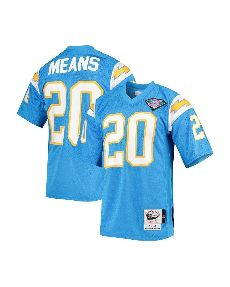 Men's Natrone Means Powder Blue Los Angeles Chargers Authentic Retired Player Jersey $120.90 Jersey