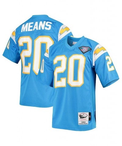 Men's Natrone Means Powder Blue Los Angeles Chargers Authentic Retired Player Jersey $120.90 Jersey