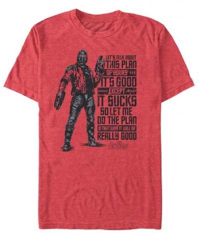 Marvel Men's Avengers Infinity War Star Lord Your Plan Sucks Short Sleeve T-Shirt Red $20.29 T-Shirts