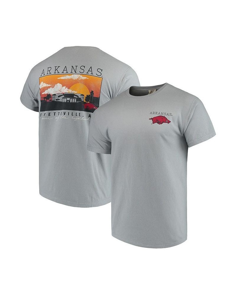 Men's Gray Arkansas Razorbacks Comfort Colors Campus Scenery T-shirt $18.06 T-Shirts