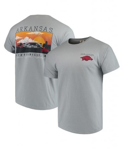 Men's Gray Arkansas Razorbacks Comfort Colors Campus Scenery T-shirt $18.06 T-Shirts