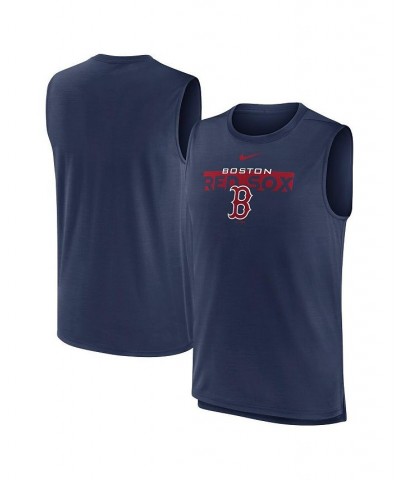 Men's Navy Boston Red Sox Knockout Stack Exceed Performance Muscle Tank Top $23.39 T-Shirts