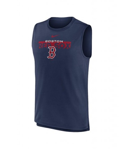 Men's Navy Boston Red Sox Knockout Stack Exceed Performance Muscle Tank Top $23.39 T-Shirts