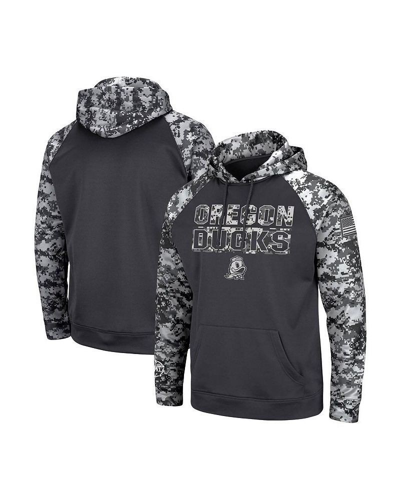 Men's Charcoal Oregon Ducks OHT Military-Inspired Appreciation Digital Camo Pullover Hoodie $37.50 Sweatshirt