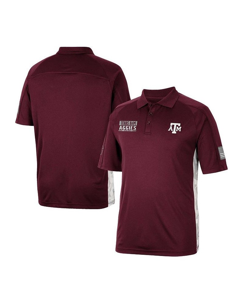 Men's Maroon Texas A&M Aggies OHT Military-Inspired Appreciation Snow Camo Polo Shirt $29.40 Polo Shirts