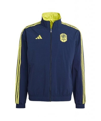 Men's Navy and Yellow Nashville SC 2023 On-Field Anthem Full-Zip Reversible Team Jacket $40.80 Jackets