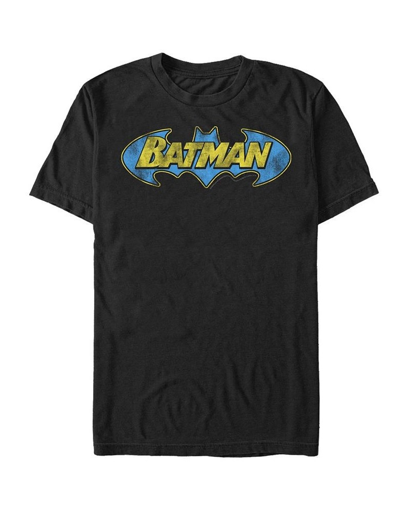 DC Men's Batman Classic Distressed Bat Text Logo Short Sleeve T-Shirt $15.40 T-Shirts