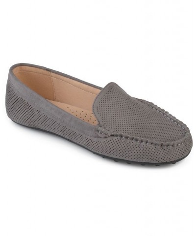 Women's Halsey Perforated Loafers Grey $42.39 Shoes