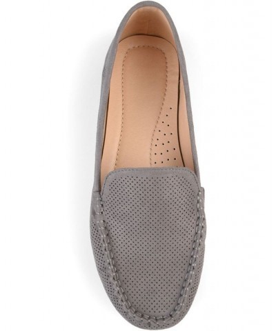 Women's Halsey Perforated Loafers Grey $42.39 Shoes