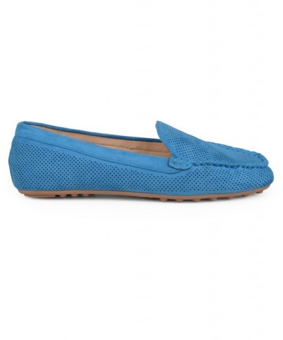 Women's Halsey Perforated Loafers Grey $42.39 Shoes