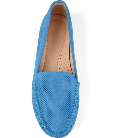 Women's Halsey Perforated Loafers Grey $42.39 Shoes