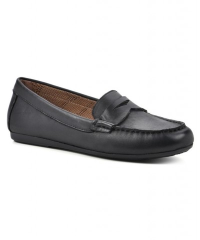 Women's Deutzia Slip-On Loafers Black, Leather $44.65 Shoes