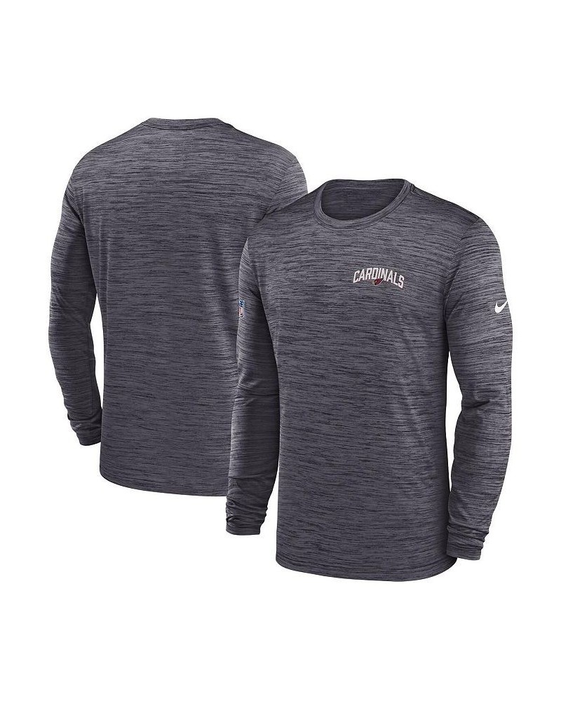 Men's Charcoal Arizona Cardinals Velocity Athletic Stack Performance Long Sleeve T-shirt $24.93 T-Shirts