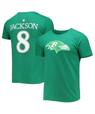 Men's Branded Lamar Jackson Green Baltimore Ravens St. Patrick's Day Icon Player T-shirt $18.48 T-Shirts