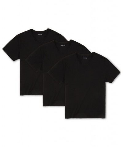 Men's Essential Cotton V-Neck Lounge Regular Fit Undershirts Set, 3-Piece Black $28.35 Undershirt