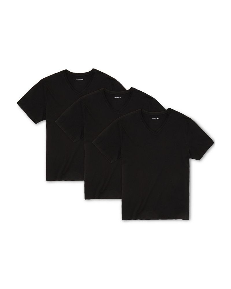 Men's Essential Cotton V-Neck Lounge Regular Fit Undershirts Set, 3-Piece Black $28.35 Undershirt