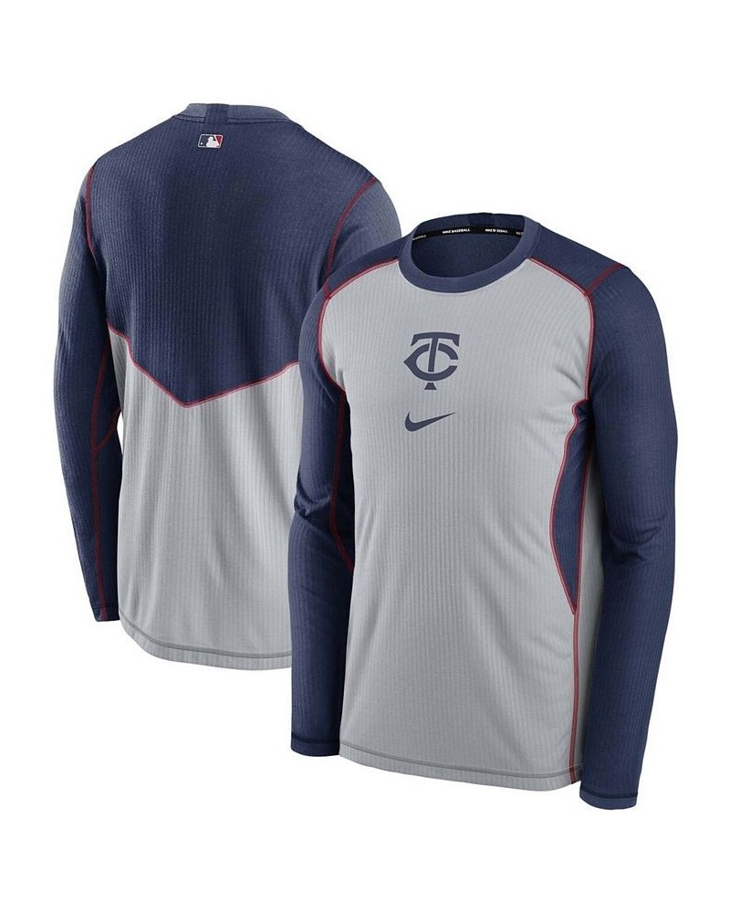 Men's Gray, Navy Minnesota Twins Authentic Collection Game Performance Pullover Sweatshirt $30.55 Sweatshirt