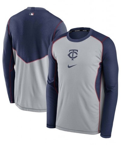 Men's Gray, Navy Minnesota Twins Authentic Collection Game Performance Pullover Sweatshirt $30.55 Sweatshirt