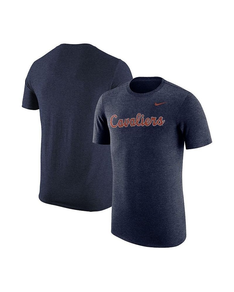 Men's Heathered Navy Virginia Cavaliers Vintage-Like Logo Tri-Blend T-shirt $21.99 T-Shirts