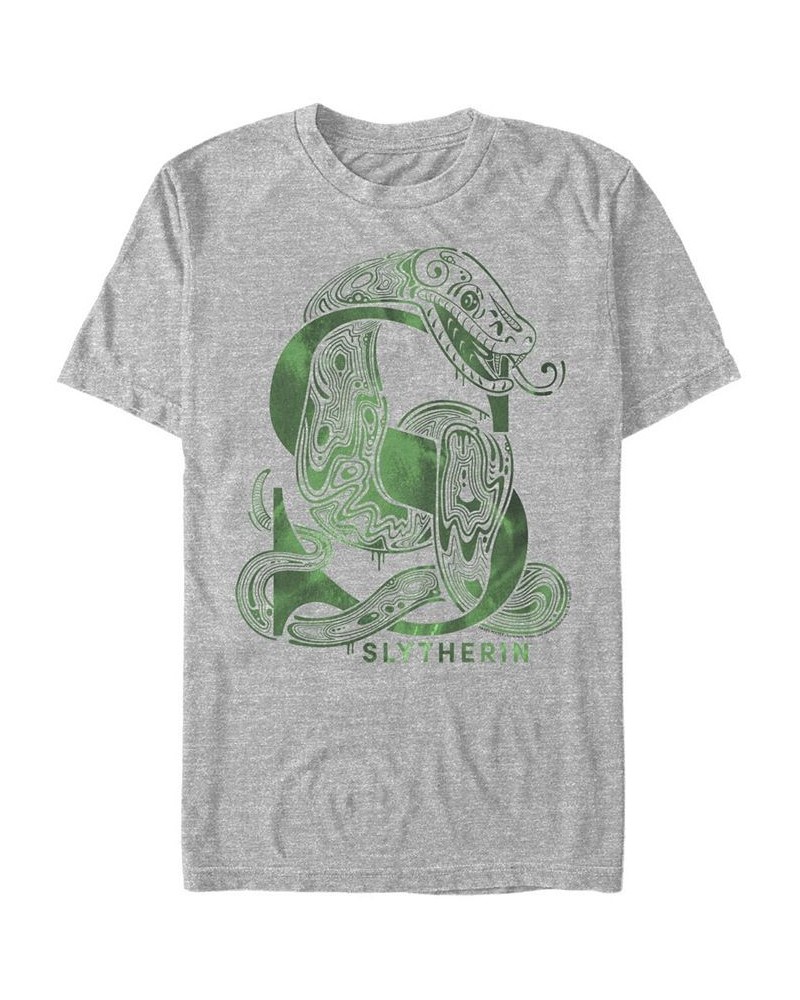 Men's Slytherin Short Sleeve Crew T-shirt Gray $20.29 T-Shirts