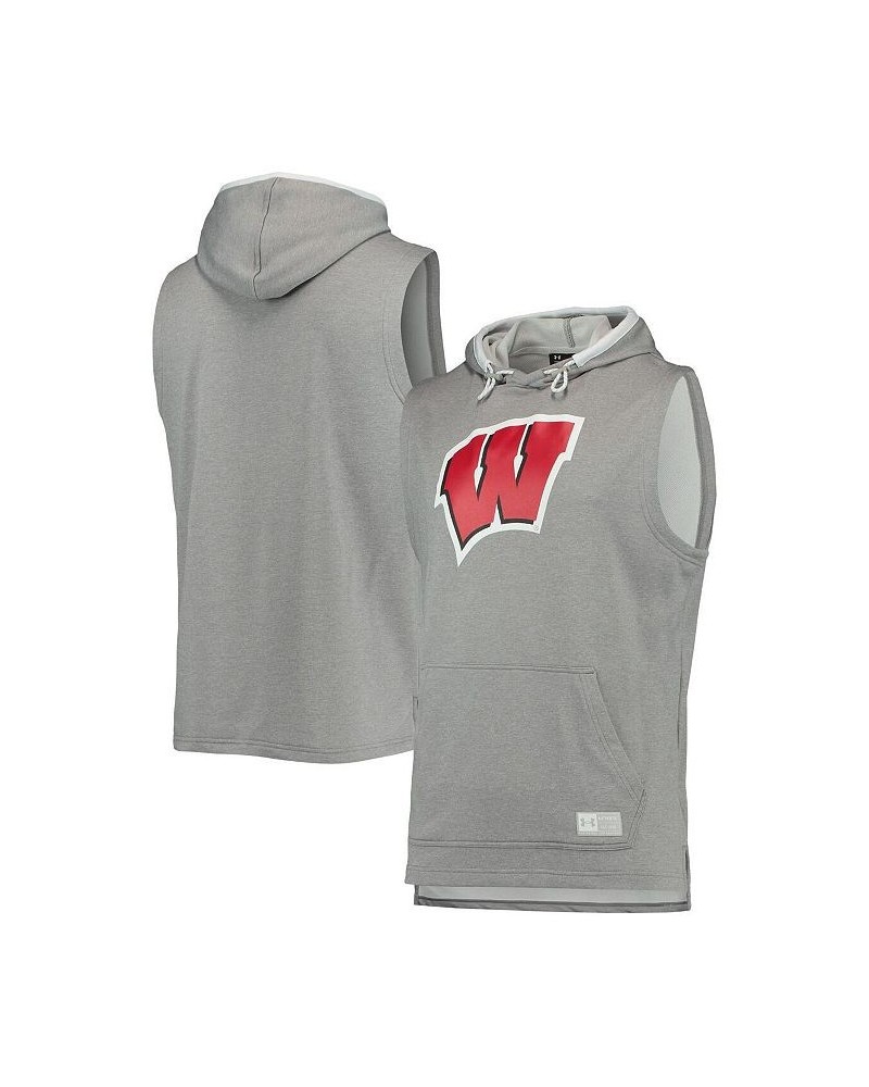 Men's Gray Wisconsin Badgers Game Day Tech Sleeveless Hoodie $25.20 T-Shirts