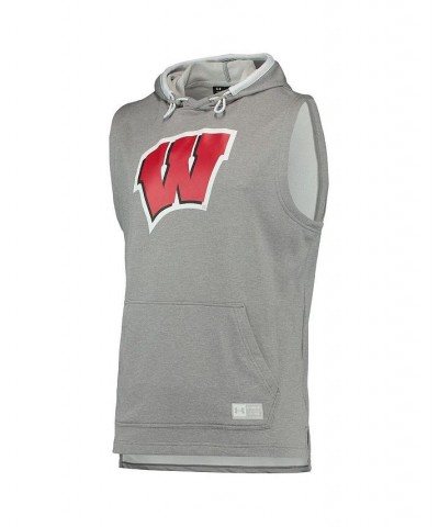 Men's Gray Wisconsin Badgers Game Day Tech Sleeveless Hoodie $25.20 T-Shirts