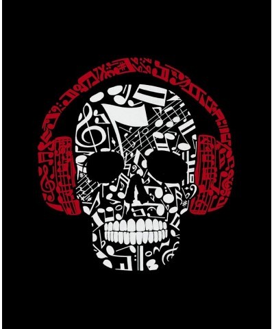 Men's Premium Blend Word Art Music Notes Skull T-shirt Black $22.94 T-Shirts